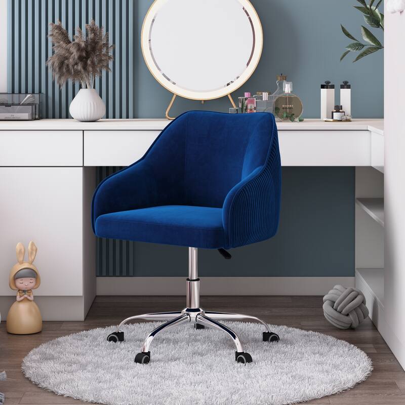 Corvus Braff Velvet Upholstered Adjustable Ergonomic Office Chair
