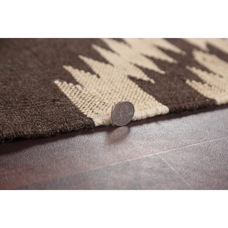 Natural Dye Kilim Tribal Geometric Oriental Wool Area Rug Flat-weave - 4'7" x 7'3"