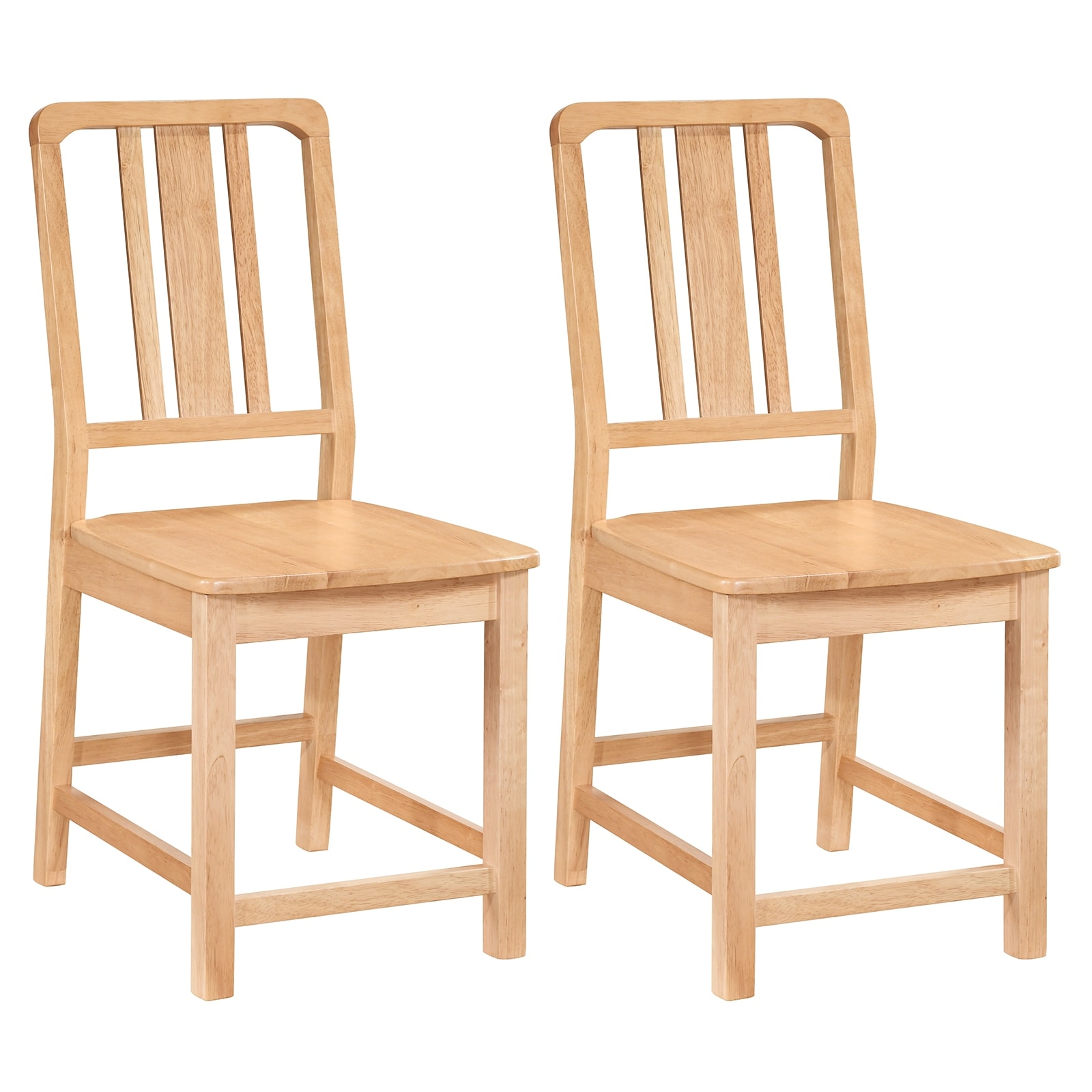 Gymax Dining Chairs Set of 2 Rubber Wood Dining Room Chairs w/