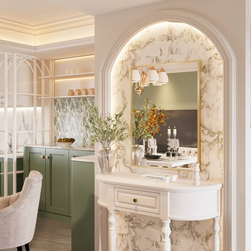 Aluminum Alloy Framed Wall Mounted Bathroom Vanity Accent Mirror in