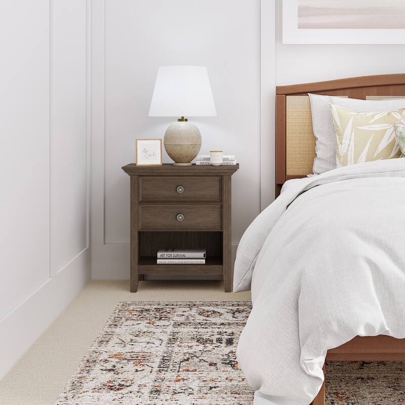 WYNDENHALL Halifax SOLID WOOD 24 inch Wide Bedside Nightstand Table