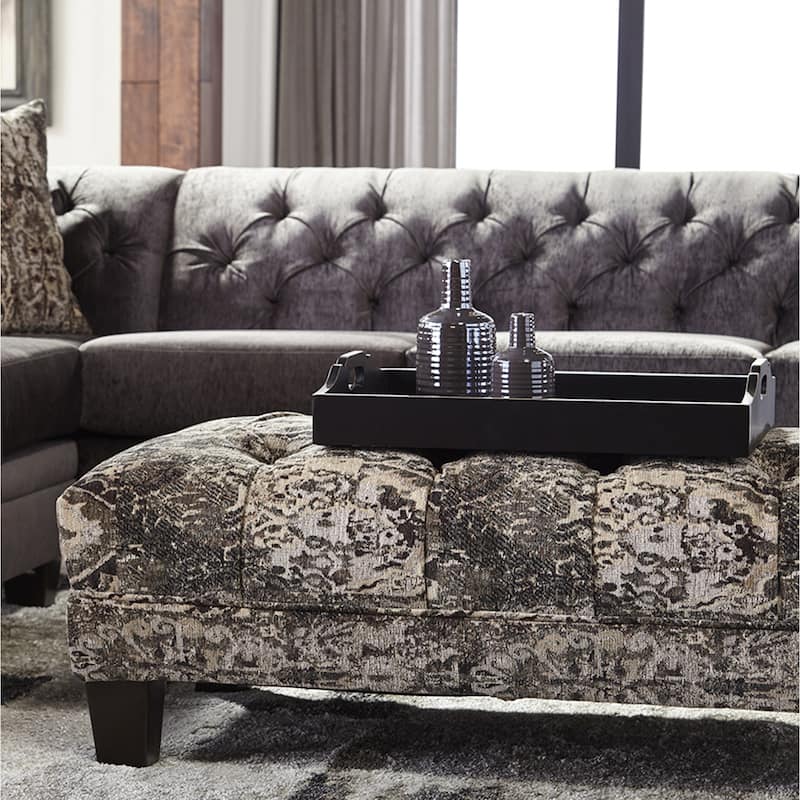 Roundhill Furniture Berliton Fabric Tufted Oversized Ottoman