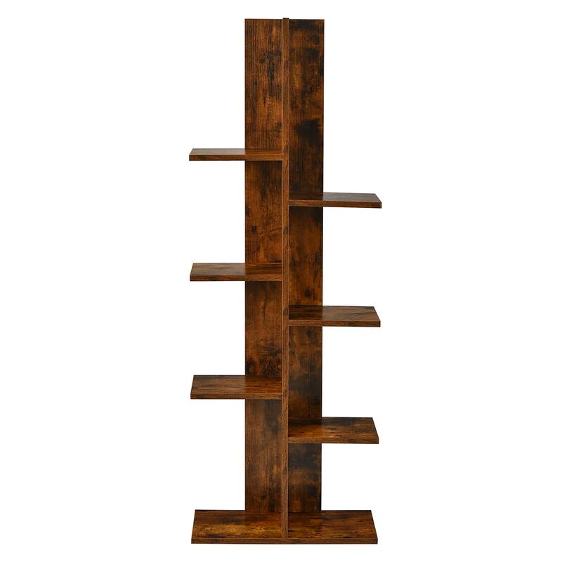 Costway 8-shelf Bookcase Freestanding Tree shelf Display Storage Stand