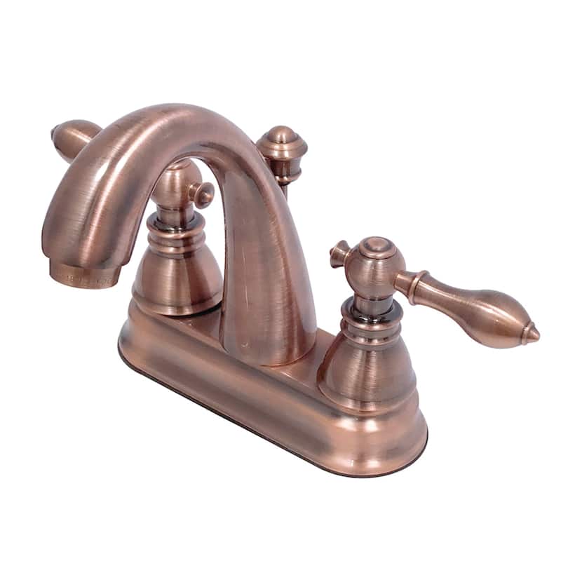 Kingston Brass American Classic Two-Handle 3-Hole Deck Mount 4 in. Centerset Bathroom Faucet in Antique Copper - Antique Copper