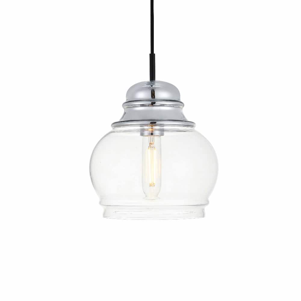Elegant Lighting Kenna Single Light 8" Wide Mini Pendant with Clear