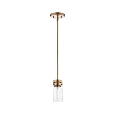 Intersection 1 Light Mini Pendant Burnished Brass with Clear Glass - Burnished Brass