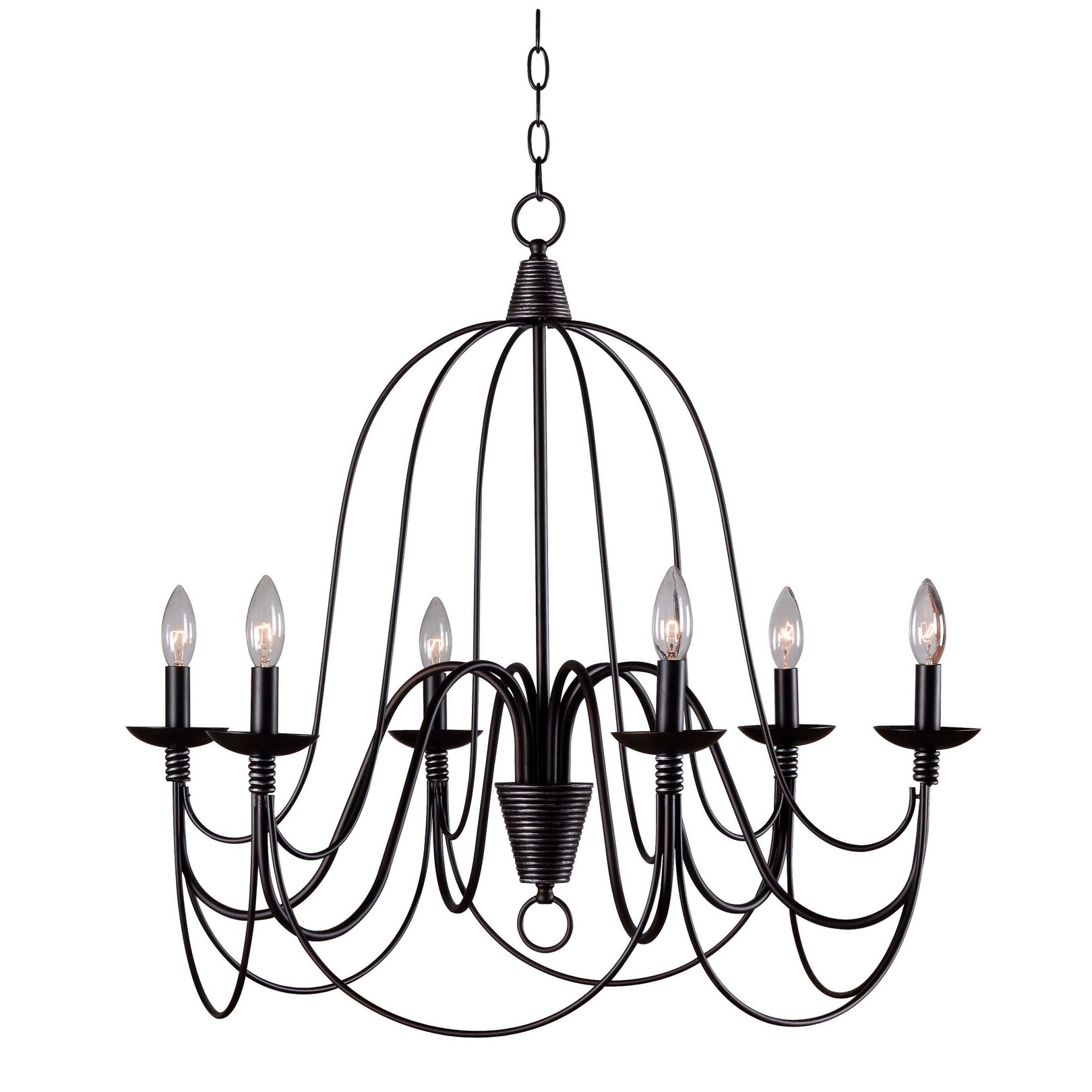 Kenroy Home 93066ORB  Pannier 6 Light 1 Tier Candle Style Chandelier - Chandeliers For Bedrooms by Overstock.com