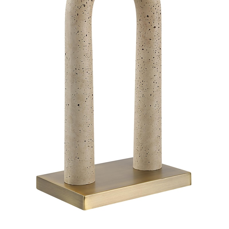 Arched Table Lamp with Drum Shade - 28.5" - Beige