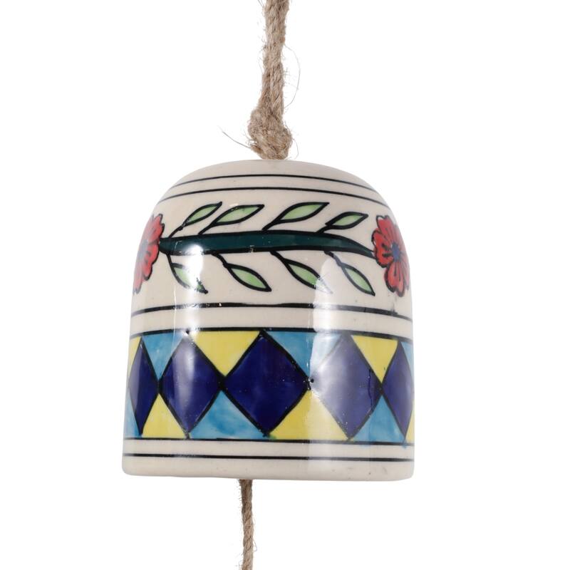 Decorative Handcrafted Ceramic Bells Windchimes - Garden Bell Art - 12.0"