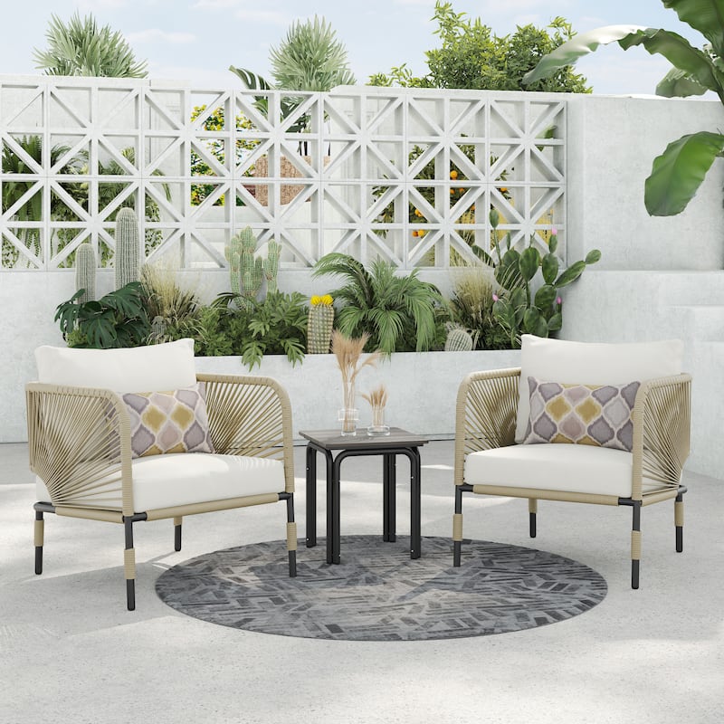 Corvus Serenity 3-piece Outdoor Chat Set with Sunbrella Pillows