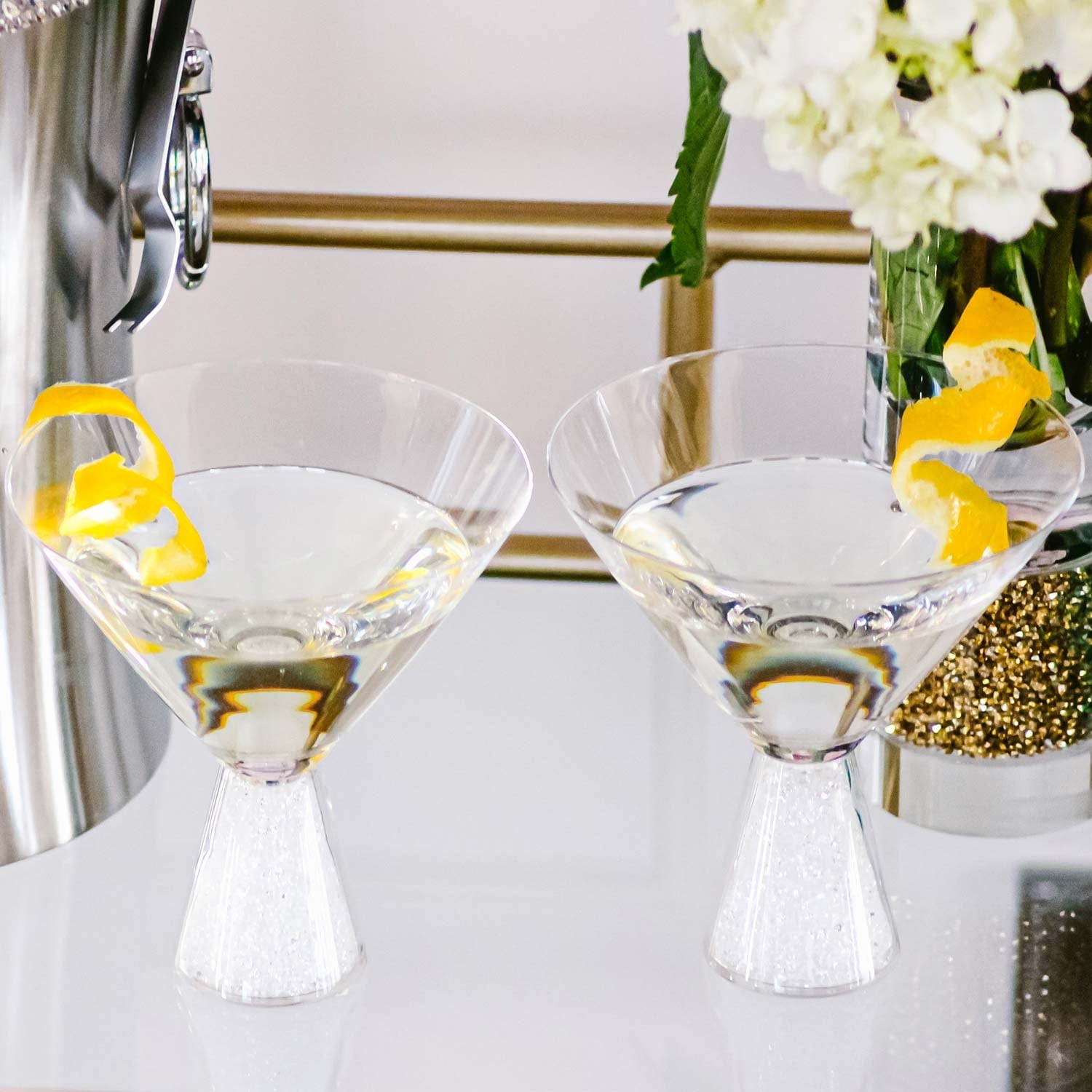 Sparkles Home Vetrina Stemless Crystal Martini Glass - Set of 6