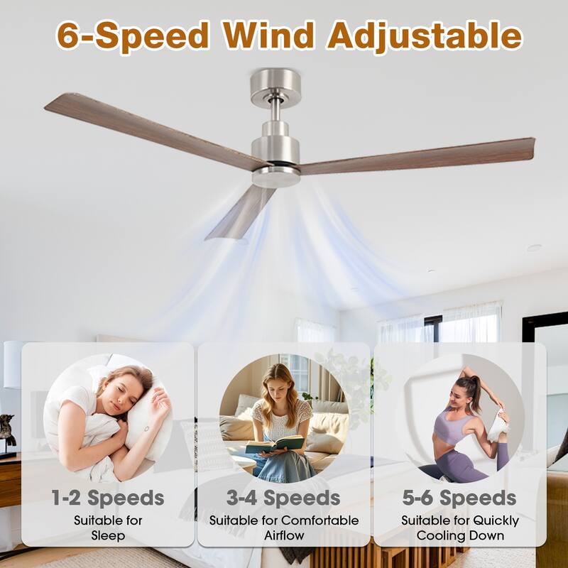 52" Matte Black Industrial Reversible DC Motor Ceiling Fan - 52" L x 52" W x 11.6" H