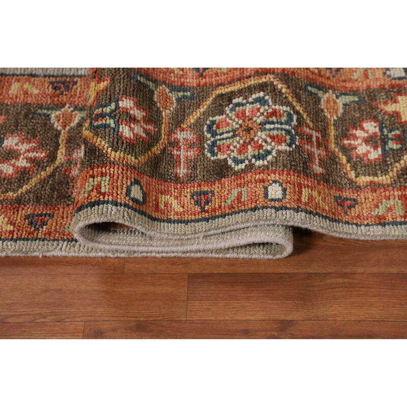 Heriz Serapi Indian Area Rug Handmade Oriental Grey Wool Carpet - 7'9" x 10'1"
