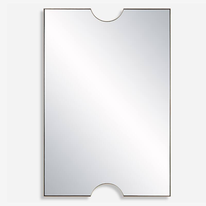 Ticket Shaped Rectangular Framed Wall Mirror - 35.5" - Gold