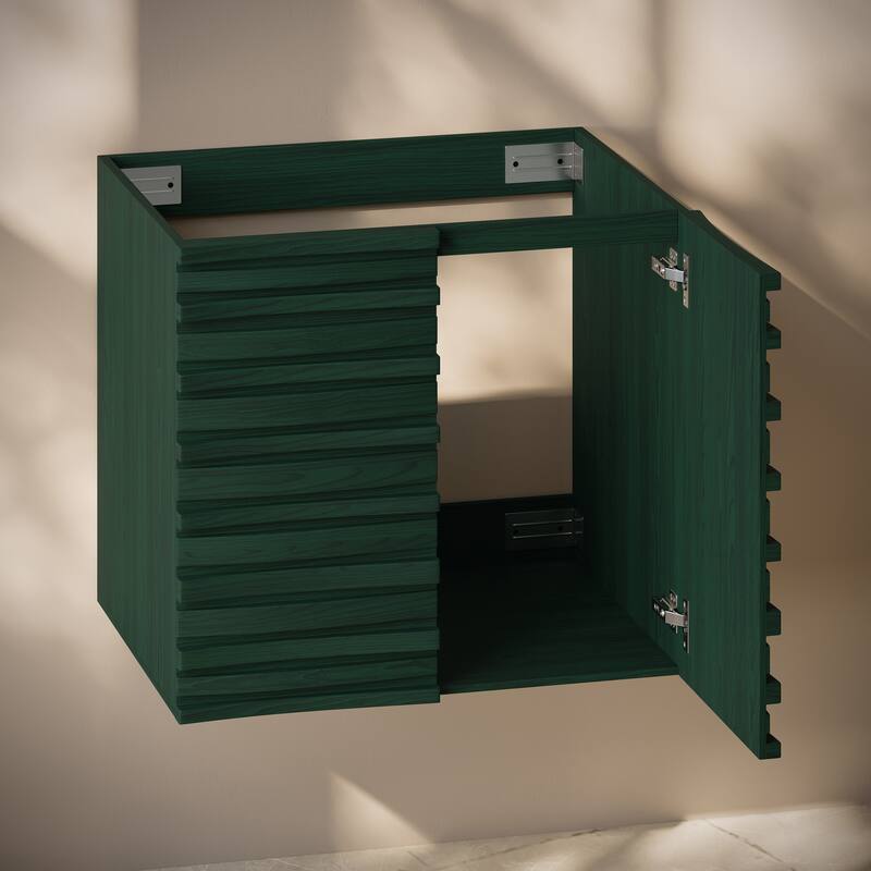 Cascade 24" Wall-Mounted Bathroom Vanity Cabinet Without Top In Green Oak - 24