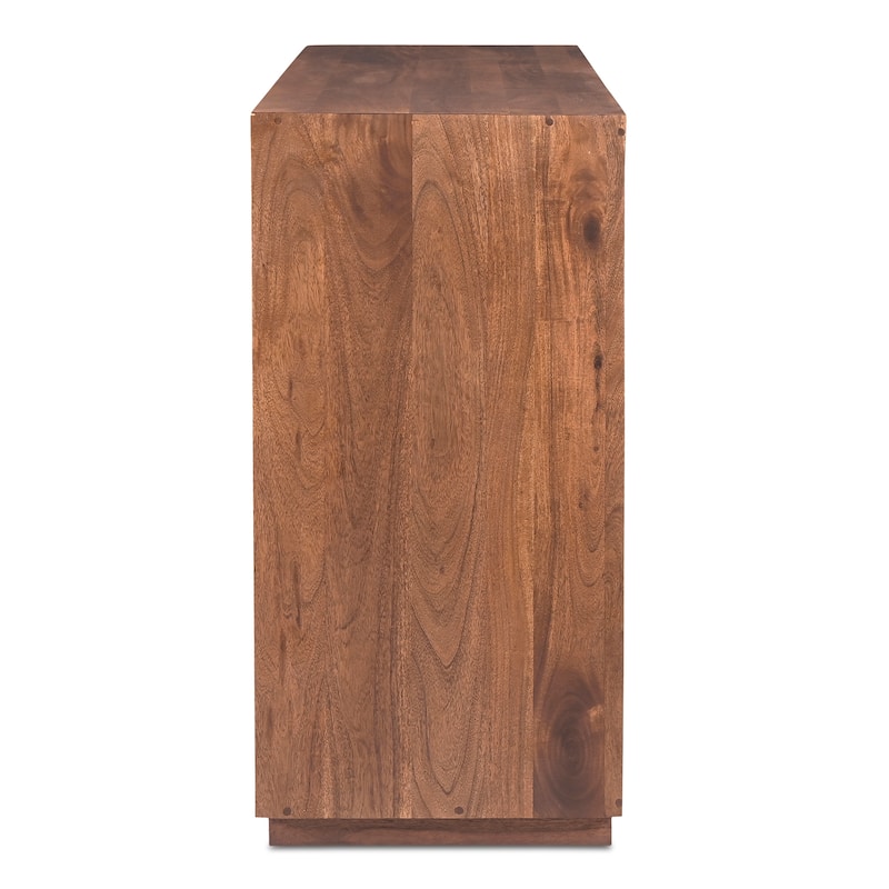 NADAAL STUDIOS Sterling Dresser, Six Drawer Solid Acacia with Live Edge and Butterfly Joinery, Brown