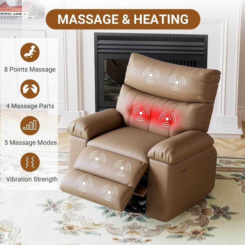 Oversized Recliner Sofa Chair with Massage for Living Room Bedroom