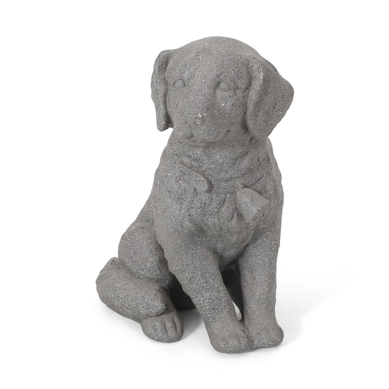 Stone Gray MGO Dog Garden Statue Outdoor Decorative Sculpture No Assembly Required - 12.5