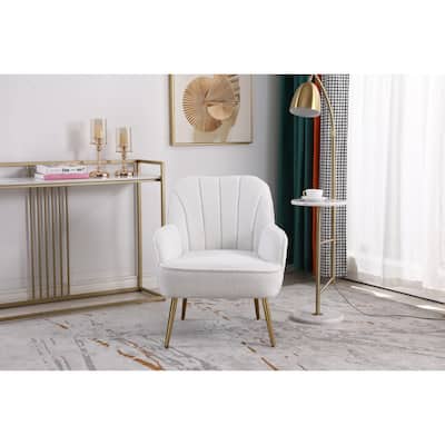 Teddy fabric Ivory Accent Chair