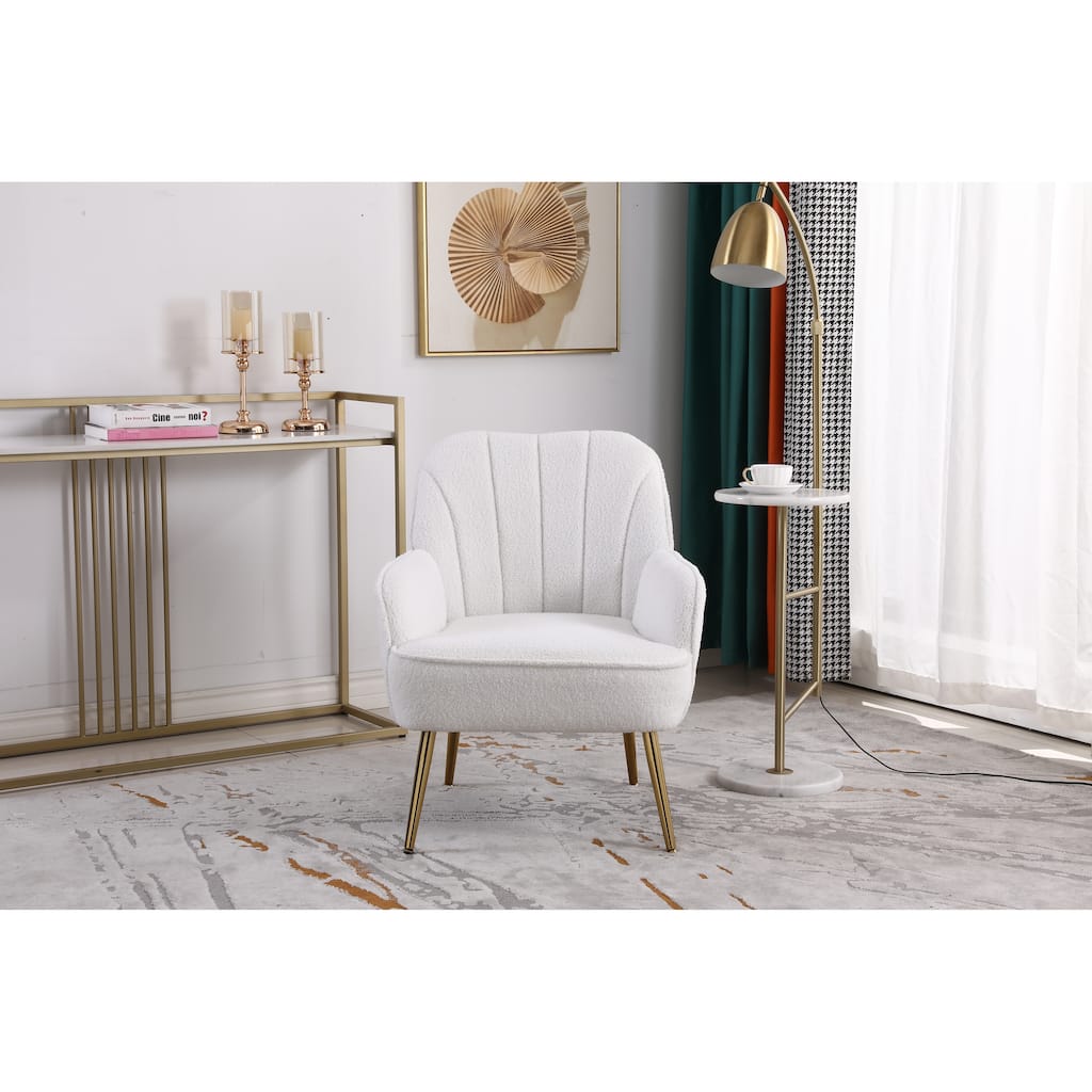 Teddy fabric Ivory Accent Chair