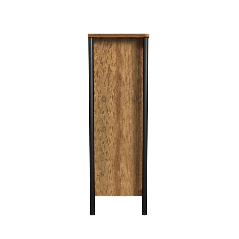 Norcross 5-Drawer Rubberwood Chest, Hickory