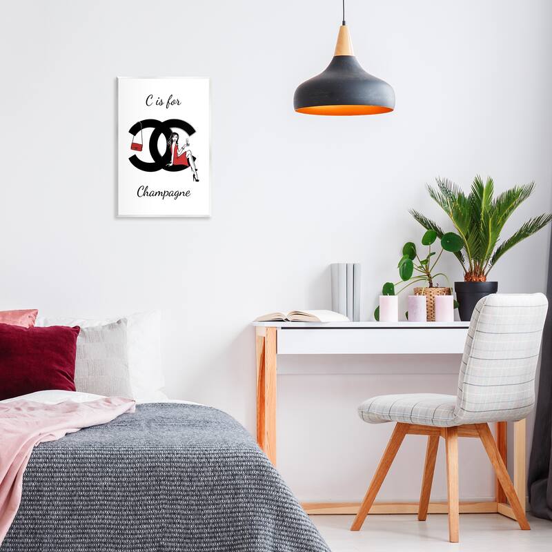 Stupell Glam C Is For Champagne Wall Plaque Art Design By Martina Pavlova