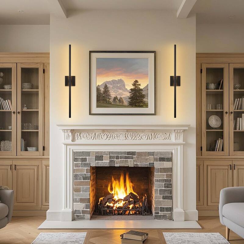 YANSUN Black Wall Sconce,Remote Control,Indoor Wall Lighting - N/A