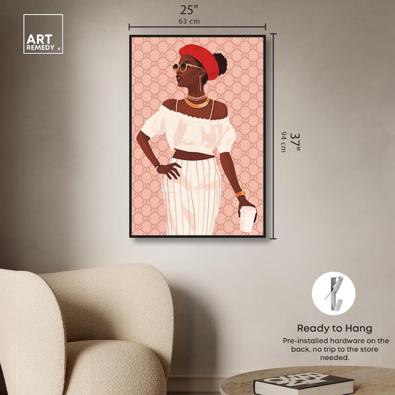 Her Stylish Coffee Look Canvas by Art Remedy