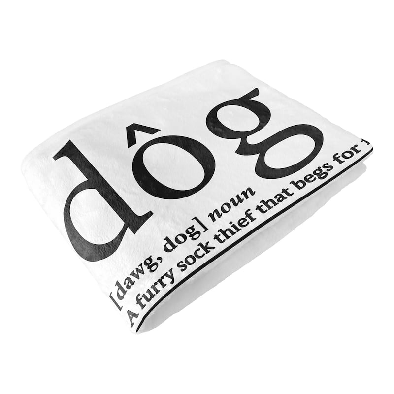 Sweet Jojo Designs Black White Doggy Dog Birthday Puppy Milestone Blanket - Pet Party Animal Dictionary Definition Modern Mooch