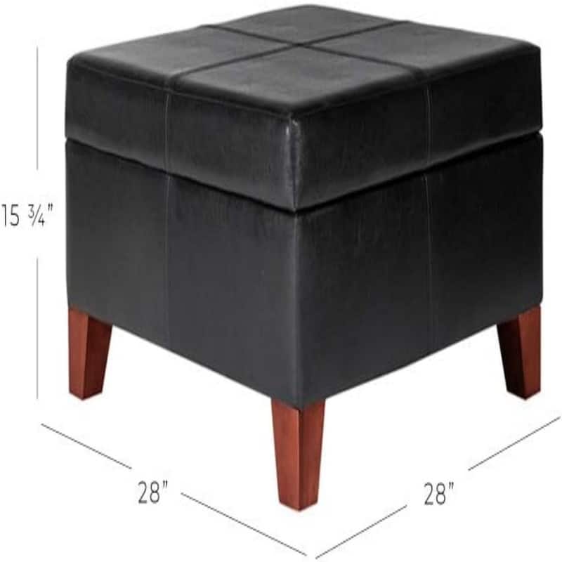 Luxury Large Faux Leather Storage Ottoman