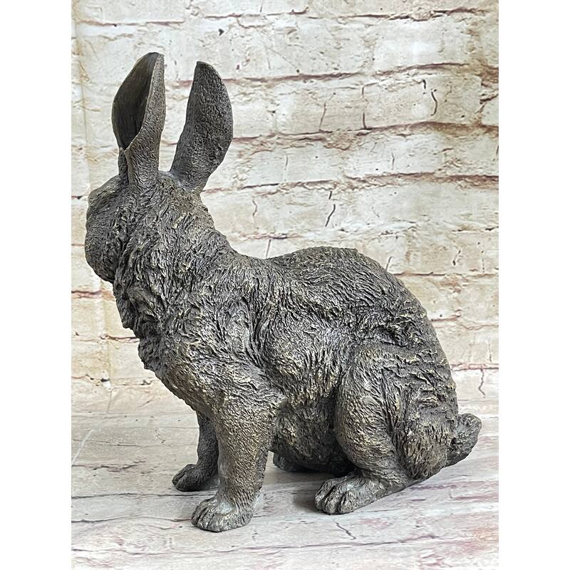Hot Cast Bronze Bunny Imitative Rabbit Sculpture Statue Figure Figurine By Milo 13 Inches X 12 Inches