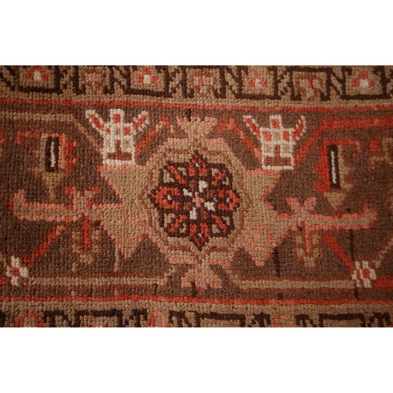 Geometric Heriz Persian Vintage Wool Carpet - 6'6"x 9'6"