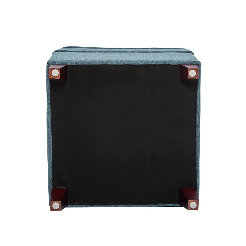 Adeco Square Storage Ottoman 17 inch Footstool