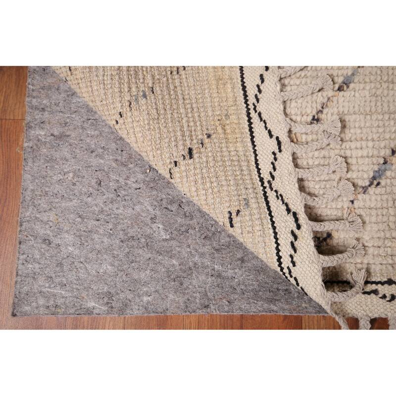 All-Over Geometric Moroccan Oriental Area Rug Hand-Knotted Wool Carpet - 7'0" x 10'5"