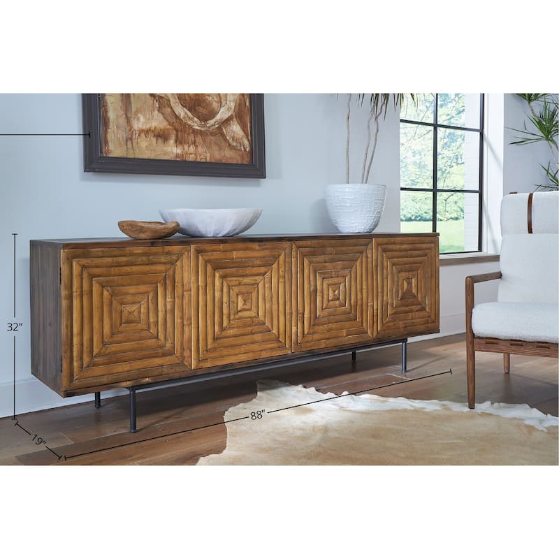 Stokes 88-inch 3-Door Sideboard, Brown
