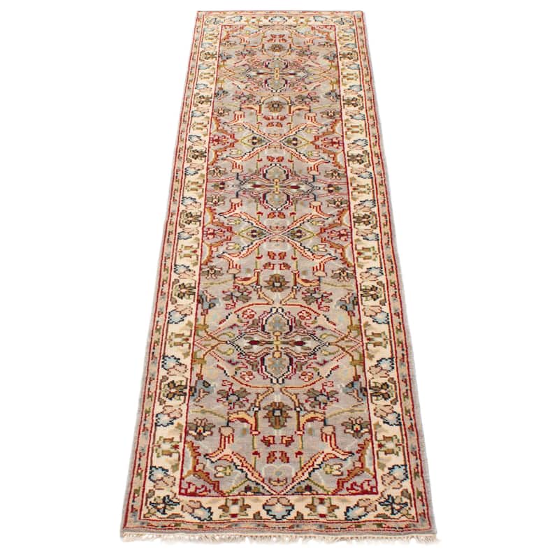 ECARPETGALLERY Hand-knotted Serapi Heritage Light Grey Wool Rug - 2'8 x 9'10