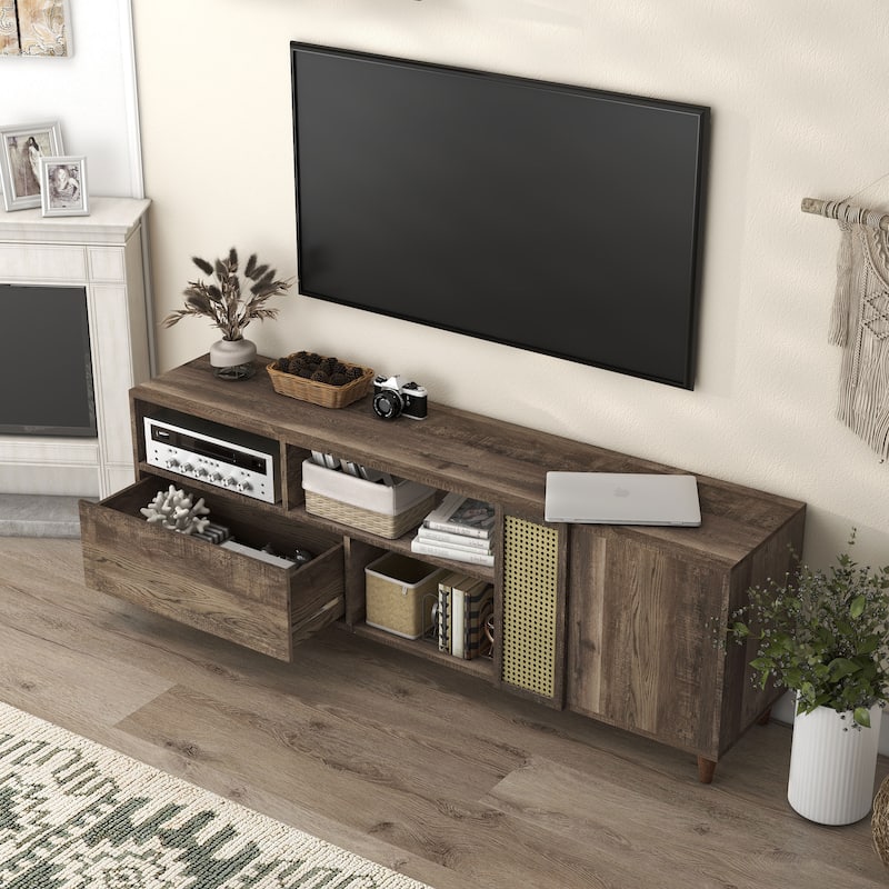 Santee Mid-Century Modern 70-inch TV Stand with Drawer by Furniture of America