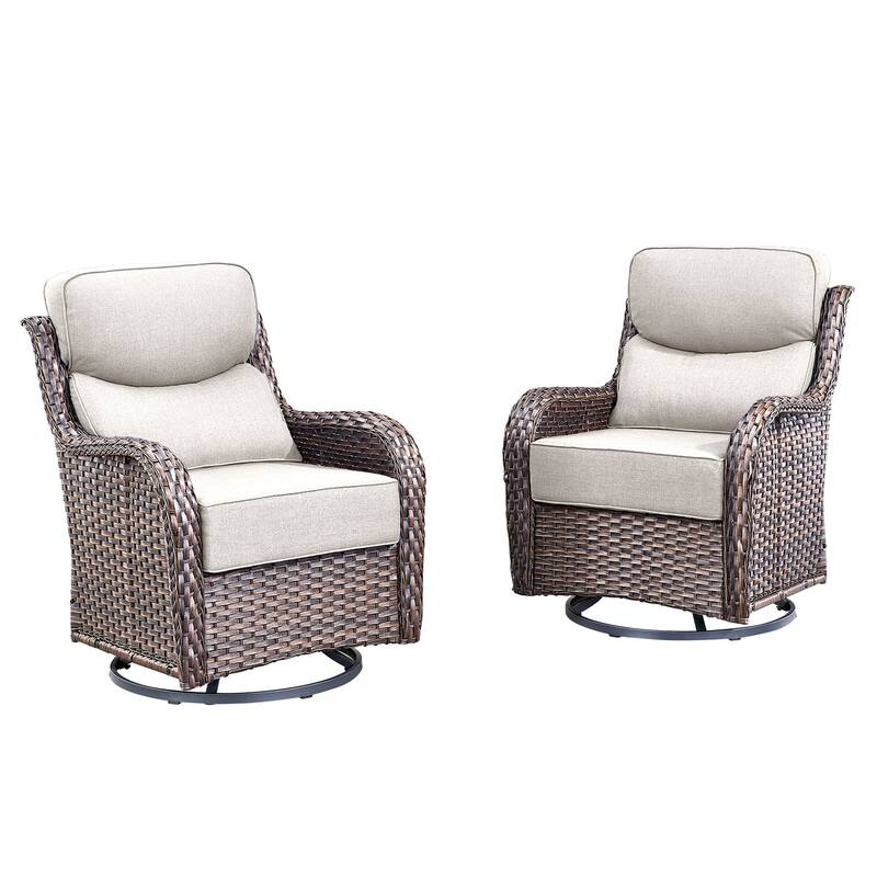 779657388297 Outdoor Swivel Glider Chairs with 4Inch 5Inch 6Inch Cushion