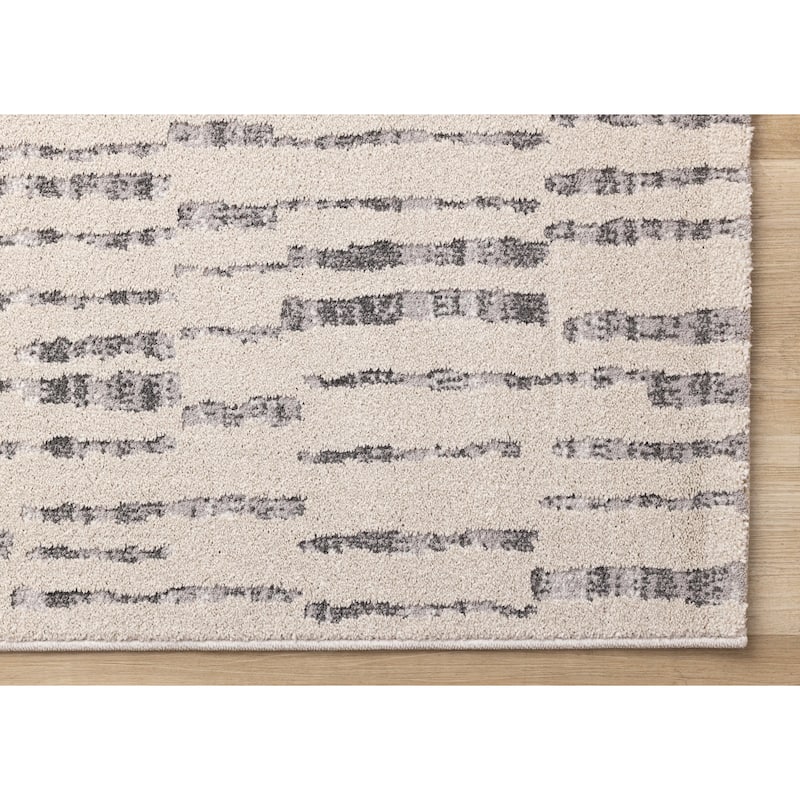 Grey Broken Stripes High Traffic Rug