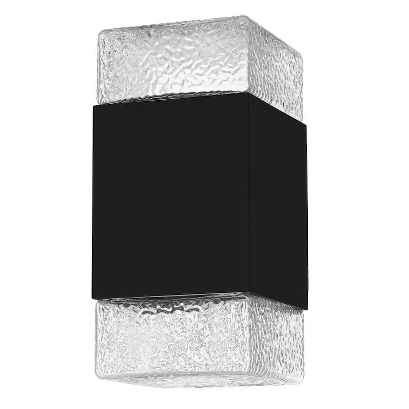 Saxton Integrated LED Matte Black Outdoor Wall Lantern