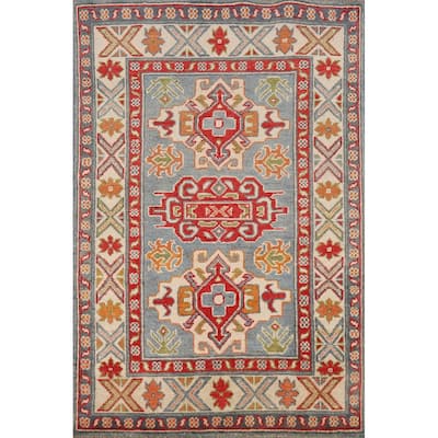 Blue Kazak Foyer Rug Hand-Knotted Accent Wool Carpet - 2'6"x 4'0"
