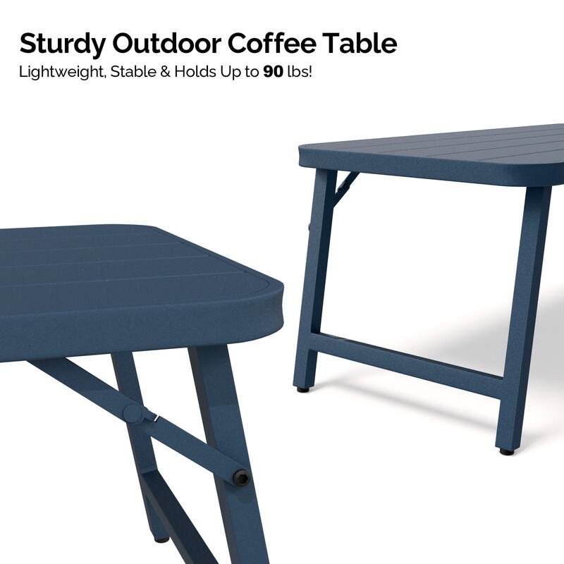 36 in. Folding Rectangle Metal Table,Outdoor Portable Picnic Table