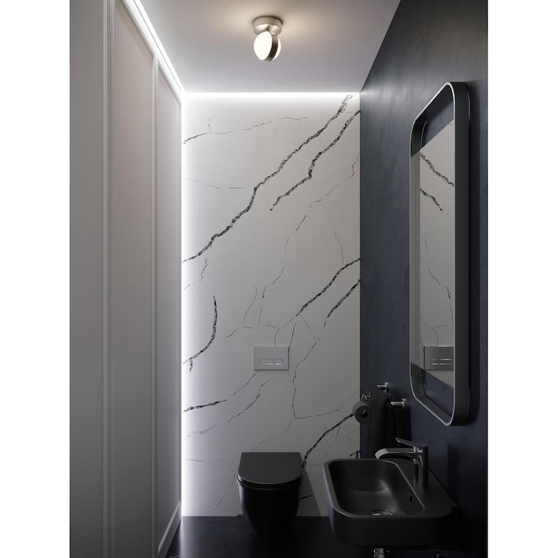 AFX Verona 1-Light LED Flush Ceiling Light - Satin Nickel