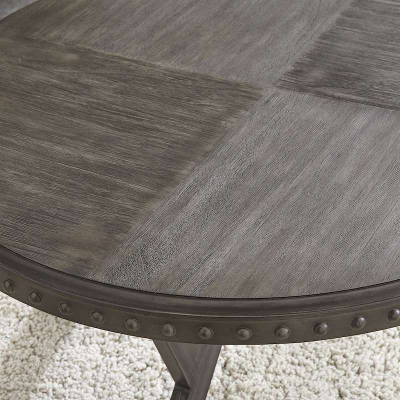 Steve Silver Avilla Grey Metal Round Industrial-style Side Table