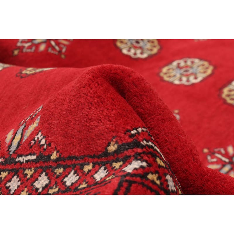 ECARPETGALLERY Hand-knotted Peshawar Bokhara Red Wool Rug - 4'2 x 5'8