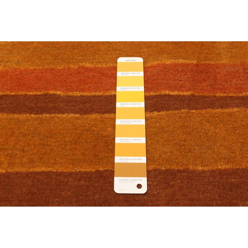 ECARPETGALLERY Hand-knotted Opulence Gold Wool Rug - 3'5 x 8'2