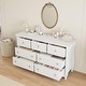 preview thumbnail 19 of 26, Modern Wood Dresser with Golden Ring Handles, Antique White Storage Organizer for Living Room Entryway