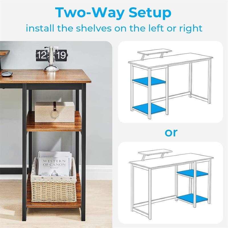 Computer Home Office Desk with Monitor Stand