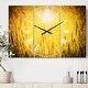 preview thumbnail 1 of 4, Designart 'Yellow Grass Flower at Sunset' Cottage 3 Panels Oversized Wall CLock - 36 in. wide x 28 in. high - 3 panels
