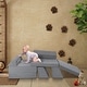 preview thumbnail 12 of 28, 10-Piece Modular Convertible Kids Play Couch Sofa Set with Removable Velvet Covers